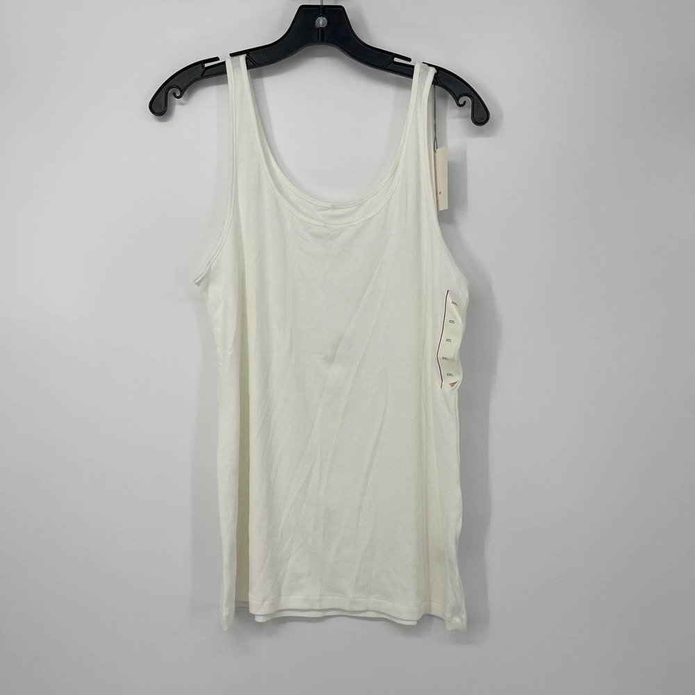 A NEW DAY WHITE COTTON BLEND SOFT VERSATILE TANK TOP SIZE XXL